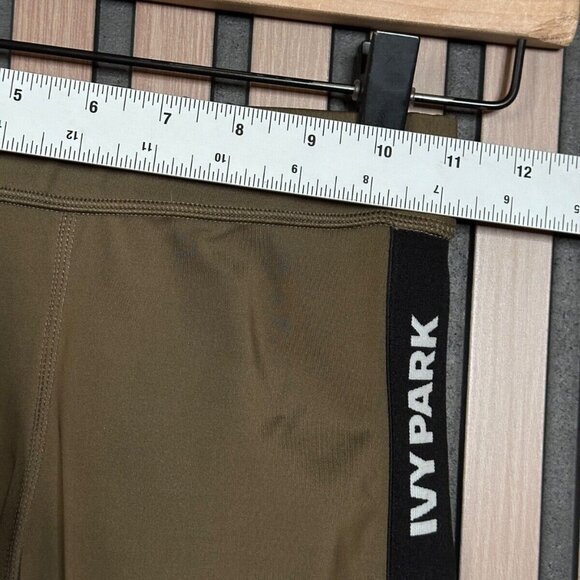 Ivy Park Leggings Small Womens Green Ankle Compression Side Logo Stripe Pull On - Picture 3 of 10